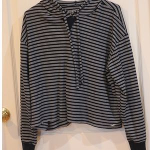 Pullover Hoodie Navy & White Stripes